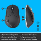 Logitech MK850 Wireless Keyboard and Mouse Combo, French-Adjustable tilt legs offer the perfect typing angle.