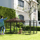 PawHut Outdoor Dog Kennel for Large and Medium Dogs - 9.3' L x 4.6' W x 5.3' - Black-Tall height prevents dogs from jumping over 