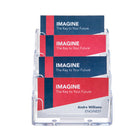 Deflecto Business Card Holder - 4 Compartments - Clear-Desktop unit