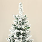 HOMCOM 6' Pencil Artificial Christmas Tree with Snow-Flocked Branches - Green-Flame-retardant branches are crafted to minimize the risk of catching fire 