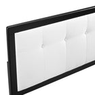 Modway Draper Tufted Fabric and Wood Twin Headboard - Black White-Dense Foam Padding