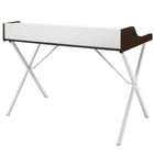 Modway Bin 47" Office Desk - Cherry-Powder-coated white metal legs