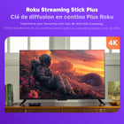 Roku - Clé de diffusion en continu Plus-Images 4K brillantes et des couleurs HDR éclatantes.