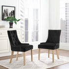 Modway Pose Performance Velvet Dining Chair - Black - 2 Pack-Performance Velvet Upholstery