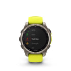 Garmin fēnix 8 - Solar Outdoor Recreation/Adventure Watches - 47 mm - Sapphire, Titanium with Amp Yellow/Graphite Silicone Band-Power up your body’s performance, endurance and resistance to injury with targeted strength training plans, real-time stamina tracking, sport-specific workouts and a full range of built-in sports apps