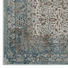 Modway Dilys Distressed Vintage Floral Lattice Area Rug - 5 ft W x 8 ft L - Teal Brown/Beige-Stain Resistant / Easy To Clean