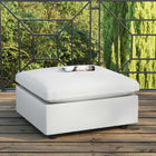 Modway Commix Overstuffed Outdoor Patio Ottoman - White-All-Weather Cushion Covers