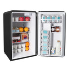 Magic Chef 3.2 cu. ft. Retro Mini Refrigerator without Freezer - Black -3 removable glass shelves accommodate a variety of food beverages