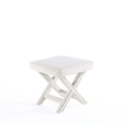 Manhattan Comfort Abigail 20.47" Mid-Century Modern Velvet Upholstered Ottoman Bench - Cream-Leg Height Measures: 16.33 in