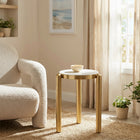 Zuo Noan Side Table - White/Gold-Maximum Weight Capacity: 45