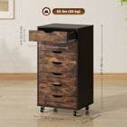 Vinsetto Mobile Letter/A4 Filing Cabinet with Drawers - Rustic Brown-Anti-tip design to make sure it won't fall off
