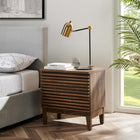 Modway Render Two-Drawer Nightstand - Walnut-Smooth Wood Grain Laminate