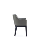 Manhattan Comfort - Fauteuil de salle à manger moderne Gansevoort 57 cm, revêtement en similicuir, gris galet-Hauteur d’assise 49,5 cm