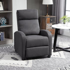 HOMCOM Push Back Recliner with Padded Seat for Home Theater - Dark Grey-Well-suited for activities such as reading a book, watching TV, or napping