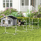 PawHut Dog Training Agility Gear 4-Piece Set with Carrying Bag - White-Jumps are 37" wide and feature heights that can be adjusted 