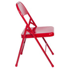 Flash Furniture – Chaise pliante en métal HERCULES à 3 barreaux et à 2 pivots, rouge (HF3MC309ASRED)-Deux charnières