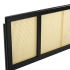 Modway Delmare Cane Full Headboard - Black-Rubberwood and Rattan Construction