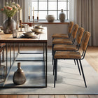 Homy Casa - Ensemble de 4 chaises de conférence en tissu suède brun-Dossier ergonomique soutenant la colonne vertébrale et favorisant une meilleure posture.