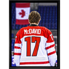 Connor Mcdavid Team Canada White Back View - Framed Canvas - 22" x 31"-Premium canvas print with gallery-wrapped edges