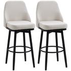 HOMCOM - Tabourets de bar hauteur comptoir pivotants avec pieds en acier - blanc crème - paquet de 2-Lot de deux tabourets de bar hauts au style classique 
