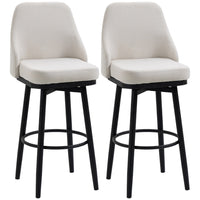 HOMCOM - Tabourets de bar hauteur comptoir pivotants avec pieds en acier - blanc crème - paquet de 2-Lot de deux tabourets de bar hauts au style classique 
