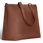 Champs Onyx Leather Business Tote - Brown-Inner RFID zipper pocket