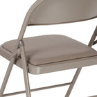 Flash Furniture HERCULES Series Double Braced Vinyl Folding Chair - Grey-Double Braced Frame
