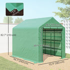 Outsunny Portable Walk-In Greenhouse Hot House with 18 Shelves - 8' x 6' x 7' - Roll-up zippered front door for easy access to the inside
 