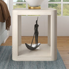 Hudson&Canal - Table d'appoint carrée Stellan de 50 cm de largeur, , blanc aulne-Nettoyer avec un chiffon doux et sec, sans produits chimiques agressifs ni produits de nettoyage abrasifs