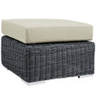 Modway Summon Outdoor Patio Sunbrella Ottoman - Canvas/Antique Beige-Long Lasting Sunbrella Fabric 