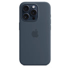 Apple Silicone Case with MagSafe for iPhone 15 Pro - Storm Blue-Colour: Storm Blue