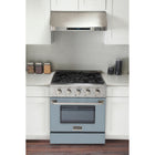 Kucht 30" KNG Series Pro Style Natural Gas Range - Stainless Steel/Light Blue-Matching the power of professional kitchens, this range features a 22,000 BTU convection oven and a 10,000 BTU broiler