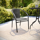 Flash Furniture Grey Rattan Indoor-Outdoor Restaurant Stack Chair-Stacks up to 23 Chairs High