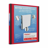 Staples Better Binder - 1/2" - Red-Longer lasting, easier to use