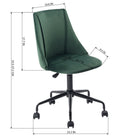FurnitureR Cian Velvet Upholstered Task Chair - Green-Easy to follow assembly instructions to save your time