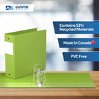 Davis Group Premium Economy Binder - Round Ring - 3" - Lime Green - 6 Pack-Ideal for Conferences, Reference, Colleges & Universities