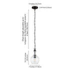 Hudson&Canal - Suspension Verona de 18 cm de large avec abat-jour en verre, - Bronze noirci/grainé-Dimensions du produit : 7" L x 7" l x 11" H