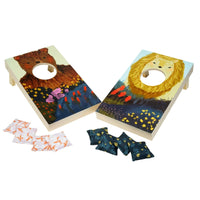 Manhattan Toy Wild Ones Wooden 10-Piece Cornhole Set-2 boards (one lion, one bear)