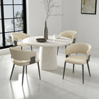 Manhattan Comfort - Lot de 2 chaises de salle à manger modernes Luce 22 po en similicuir texturé - Sable-10