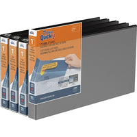 QuickFit Heavy Duty Legal Landscape Spreadsheet Binder - Round Ring - 1" - Black - 4 Pack-3 Ring Binder