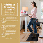 Rocelco 31.5" Adjustable Sit/Stand Up Desk Riser with Anti Fatigue Mat - Black-Grommet hole for cable management or monitor mounts.