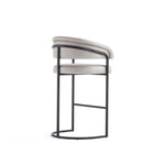 Manhattan Comfort - Augusta tabouret de bar moderne 22,8" en similicuir rembourré - gris clair - lot de 3-Livré chez vous entièrement assemblé ! Aucun assemblage requis