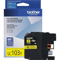 Brother LC103 Yellow Ink Cartridge, High Yield (LC103YS)-High-yield ink cartridge, up to 600 pages