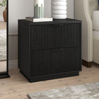 Hudson&Canal Yarden 24" Nightstand - Black Grain-Base, top, and drawers are crafted of sturdy MDF in a black grain finish