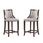 Manhattan Comfort - Emperor tabouret de bar traditionnel de 19 po en similicuir rembourré - gris clair - paquet de 2-Tabouret de bar traditionnel avec dossier parfait pour une utilisation au bar et dans la cuisine. Ensemble de 2