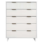 Manhattan Comfort Granville 37.8" Modern Tall Dresser - White-Modern- Contemporary with a taste of Glam - Tall Dresser for Bedroom Use.