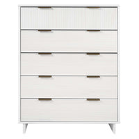 Manhattan Comfort Granville 37.8" Modern Tall Dresser - White-Modern- Contemporary with a taste of Glam - Tall Dresser for Bedroom Use.