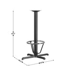 Flash Furniture Base en X de table de restaurant de 23,5 x 29,5 po Pied central de 3 po de diamètre à hauteur du bar-Configuration de la base en X
