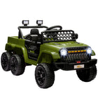 Qaba 12V 7A Kids Electric RC Car w/ 4WD/2WD Switch - Green-12V four motors can seamless switching between 4x4 drive and 2x2 drive 