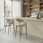 Zuo Limay Barstool - Beige/Walnut-Assembly required